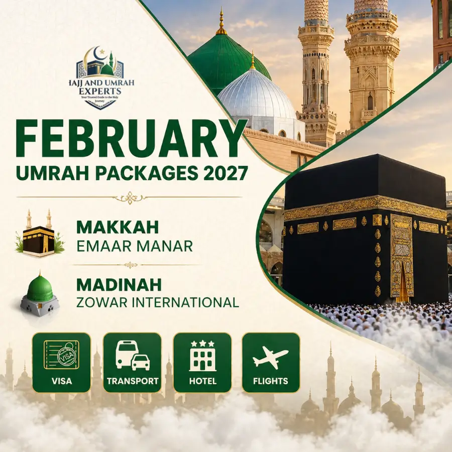 February Umrah packages 2027 - Hajj and Umrah Experts