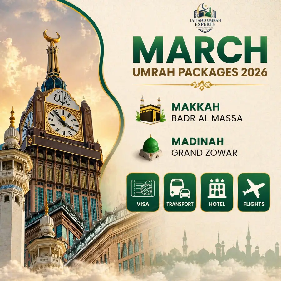 March Umrah 2027- Hajj and Umrah Experts